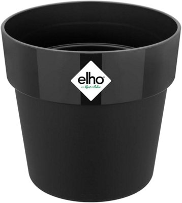 Elho B.for Original Round 14cm Living Black Recycled Plastic Plant Pot