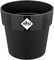 Elho B.for Original Round 18cm Living Black Recycled Plastic Plant Pot