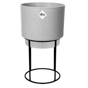 Elho B.for Studio Round 22cm Living Concrete on Stand Recycled Plastic Plant Pot