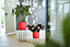 Elho B.for Studio Round 30cm Brilliant Red on Stand Recycled Plastic Plant Pot