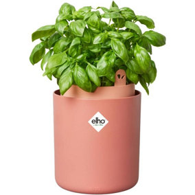Elho Bouncy Basil Self Watering Herb Planter Recycled Plastic Pot Toffee Terracotta