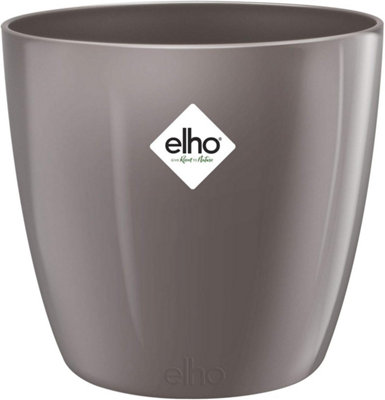 Elho Brussels Diamond 30cm Oyster Pearl Recycled Plastic Plant Pot