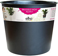Elho Brussels Diamond High Easy Insert 27cm Plastic Plant Pot in Living Black