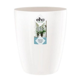 Elho Brussels Diamond Orchid High 12.5cm White Recycled Plastic Plant Pot