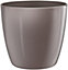 Elho Brussels Diamond Round 14cm Plastic Plant Pot in Oyster Pearl