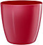 Elho Brussels Diamond Round Lovely Red 30cm Recycled Plastic Plant Pot