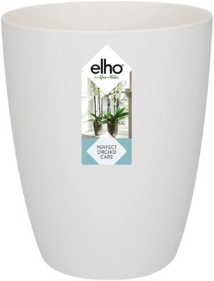 Elho Brussels Orchid High 12.5cm Plastic Plant Pot in White