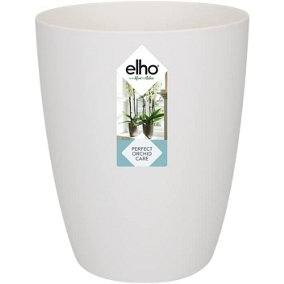 Elho Brussels Orchid High 12.5cm Plastic Plant Pot in White