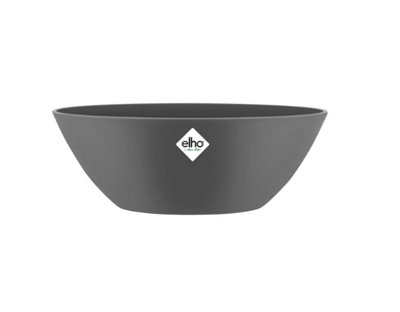 Elho Brussels Oval 36cm Plastic Plant Pot in Anthracite