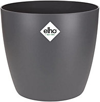 Elho Brussels Round 22cm Plastic Plant Pot in Anthracite