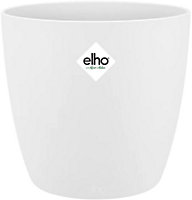 Elho Brussels Round 22cm Plastic Plant Pot in White