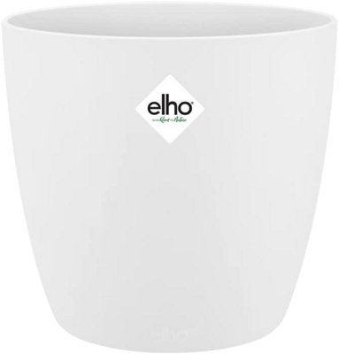 Elho Brussels Round 25cm Plastic Plant Pot in White