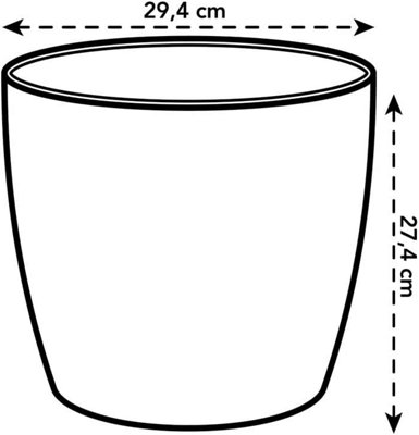 Elho Brussels Round 30cm Plastic Plant Pot in Anthracite - 6