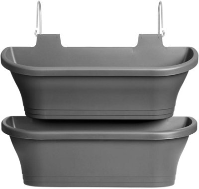 Elho Corisca Vertical Forest Large Set of 2 Anthracite