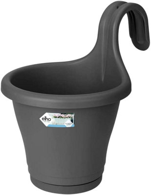 Elho Corsica Easy Hanger Single 20cm Plastic Plant Pot in Anthracite