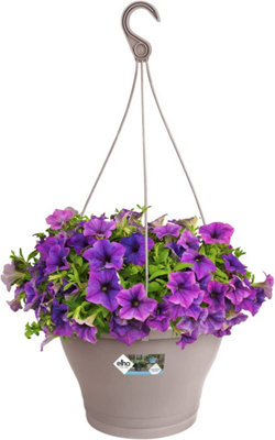 Elho Corsica Hanging Basket 30 - Flower Pot for Balcony & Outdoor - 30 x H 19.5 cm - Brown/Taupe