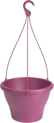 Elho Corsica Hanging Basket 30 - Flower Pot for Balcony & Outdoor - 30 x H 19.5 cm - Purple/Vivid Violet
