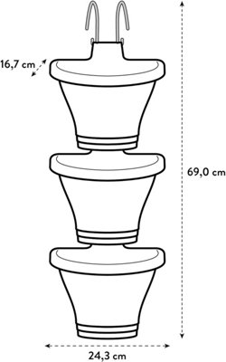 Elho Corsica Vertical Forest 24cm Set of Three