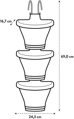 Elho Corsica Vertical Forest 24cm Set of Three