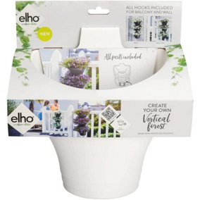 Elho Corsica Vertical Forest Plant Pot Set of Three in White