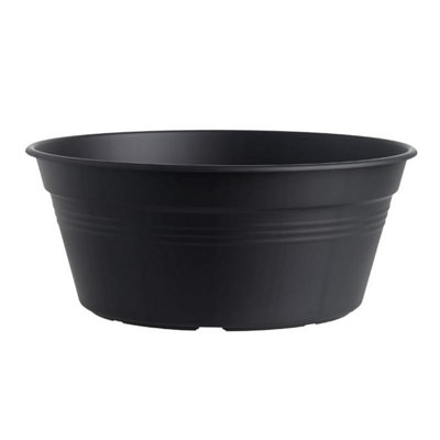 Elho Green Basics Bowl 27cm Living Black Recycled Plastic Plant Pot