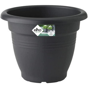 Elho Green Basics Campana 35cm Plastic Plant Pot in Living Black