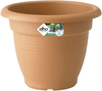 Elho Green Basics Campana 35cm Plastic Plant Pot in Mild Terra