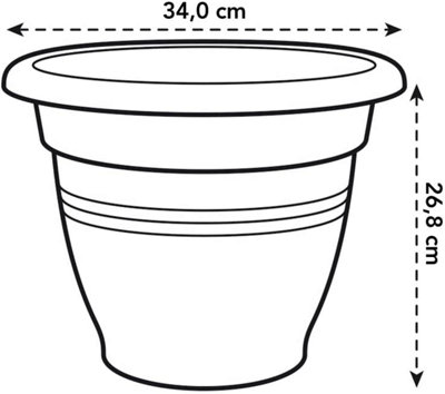 Elho Green Basics Campana 35cm Plastic Plant Pot in Mild Terra - 5