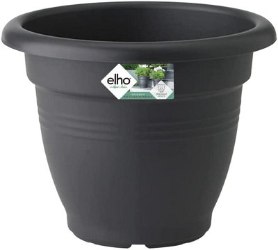 Elho Green Basics Campana 40cm Plastic Plant Pot in Living Black