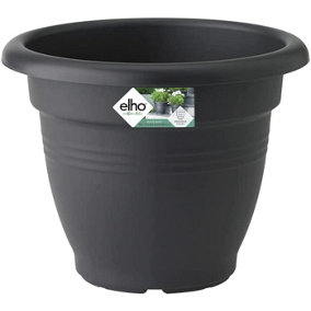 Elho Green Basics Campana 40cm Plastic Plant Pot in Living Black