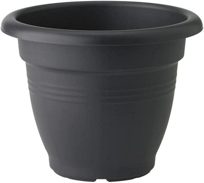 Elho Green Basics Campana 50cm Plastic Plant Pot in Living Black