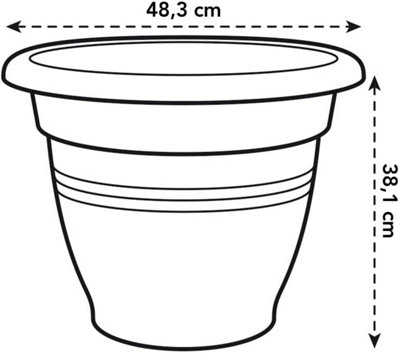 Elho Green Basics Campana 50cm Plastic Plant Pot in Living Black - 5