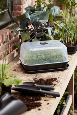 Elho Green Basics Grow Kit All-In-1 40cm Plastic Pot in Living Black