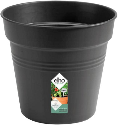 Elho Green Basics Grow Pot 24cm Plastic Plant Pot in Living Black