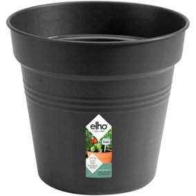 Elho Green Basics Grow Pot 27cm Plastic Plant Pot in Living Black
