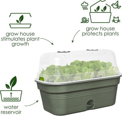 Elho Green Basics Medium All in 1  Recycled Plastic Grow Tray Leaf Green