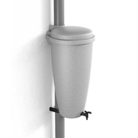 Elho Green Basics Plastic Rain Catcher for Drain Pipe 35L in Living Concrete