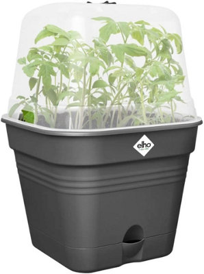 Elho Green Basics Square All  in 1 Recycled Plastic Growpot 30cm Living Black