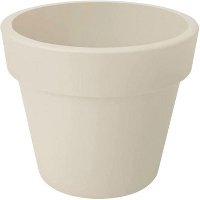 Elho Green Basics Top Planter 47cm Plastic Plant Pot in Cotton White