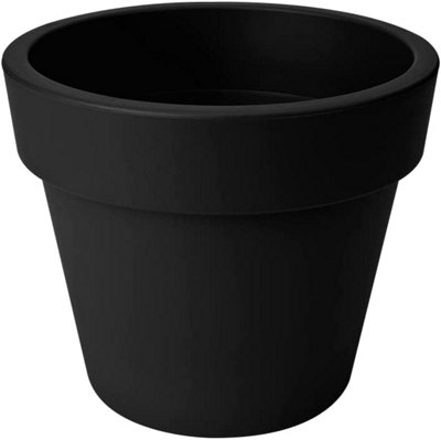 Elho Green Basics Top Planter 47cm Plastic Plant Pot in Living Black