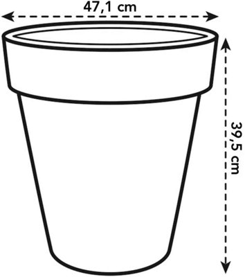 Elho Green Basics Top Planter 47cm Plastic Plant Pot in Living Black - 6