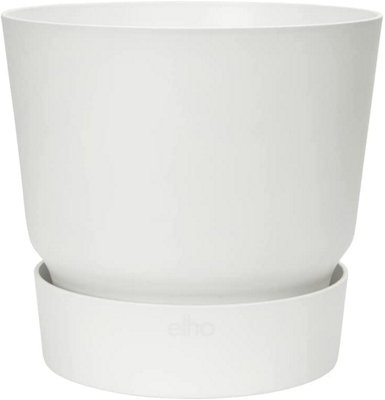 Elho Greenville Round 25cm Plastic Plant Pot in White