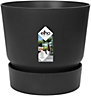 Elho Greenville Round 40cm Plastic Plant Pot in Living Black