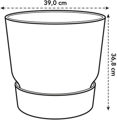 Elho Greenville Round 40cm Plastic Plant Pot in White - 8