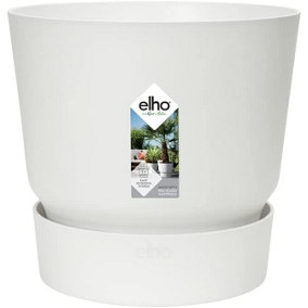 Elho Greenville Round 47cm Plastic Plant Pot in White