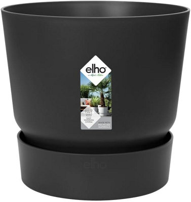 Elho Greenville Round 55cm Living Black Recycled Plastic Plant Pot