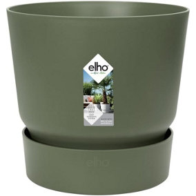 Elho Greenville Round Leaf Green 25cm Recycled Plastic Plant Pot