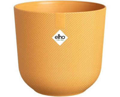 Elho Jazz Round 14cm Amber Yellow Recycled Plastic Plant Pot