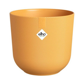 Elho Jazz Round 14cm Amber Yellow Recycled Plastic Plant Pot