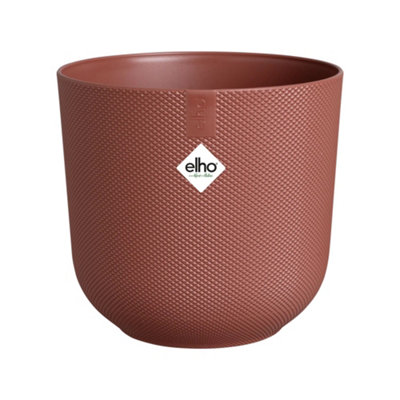 Elho Jazz Round 14cm Tuscan Red Recycled Plastic Plant Pot